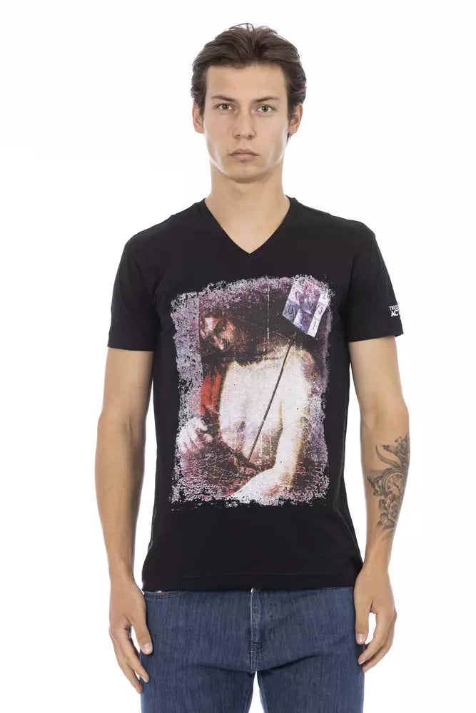T-shirt Trussardi Action en coton noir pour homme