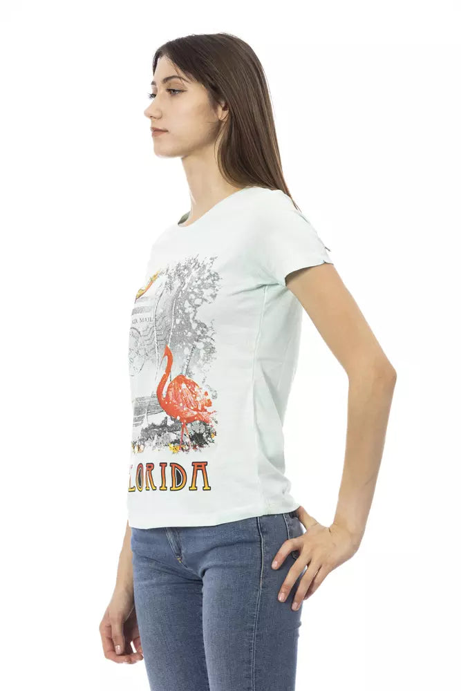 T-shirt Trussardi Action en coton bleu clair pour femme