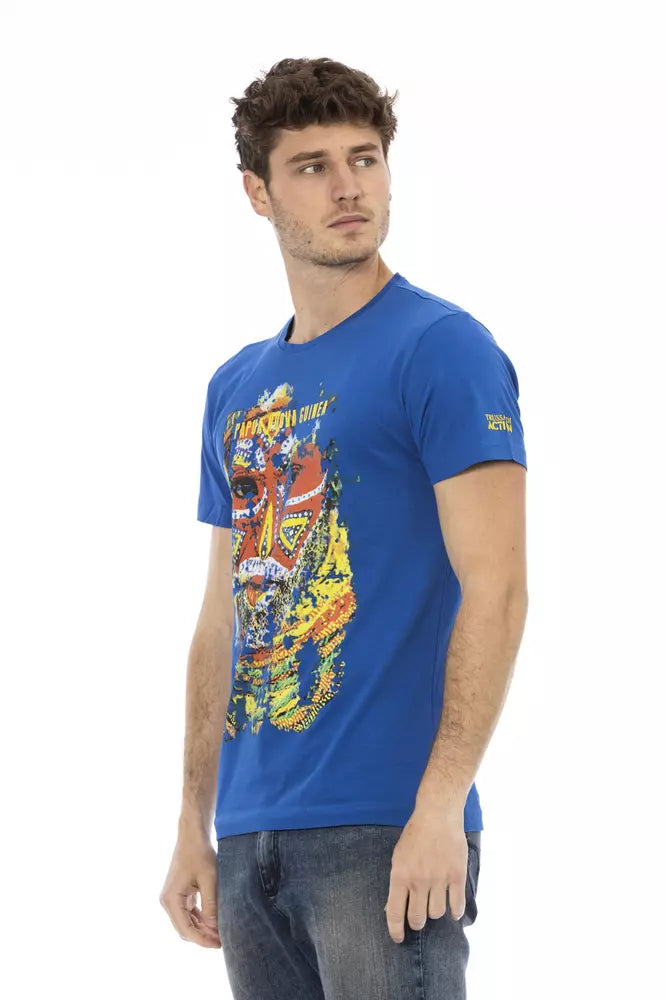 T-shirt Trussardi Action en coton bleu pour homme