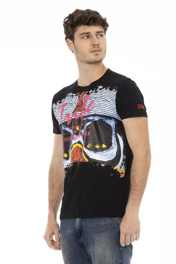 Trussardi Action Black Cotton Men T-Shirt by Trussardi Action