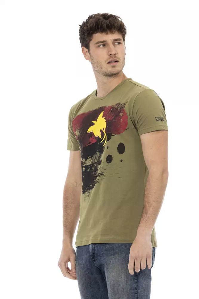 T-shirt Trussardi Action en coton vert pour homme