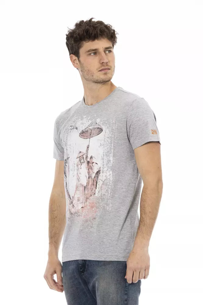 T-shirt Trussardi Action en coton gris pour homme