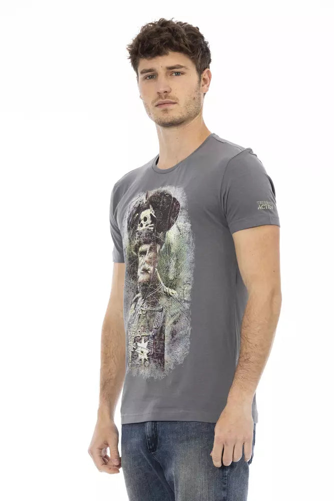 T-shirt Trussardi Action en coton gris pour homme