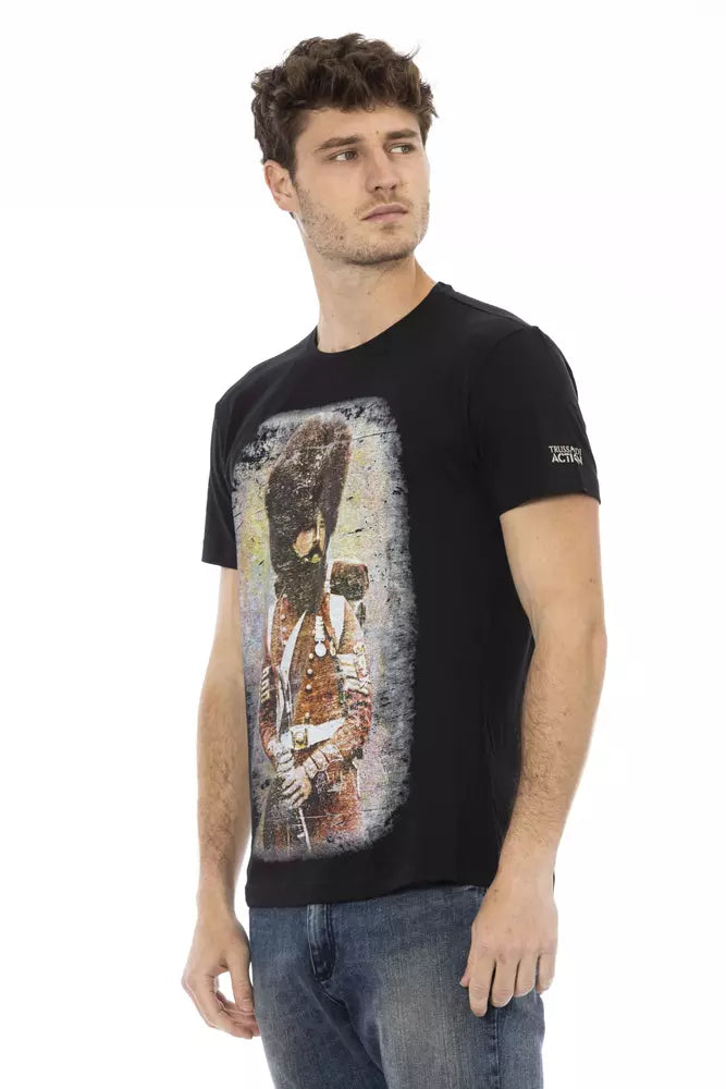 T-shirt Trussardi Action en coton noir pour homme