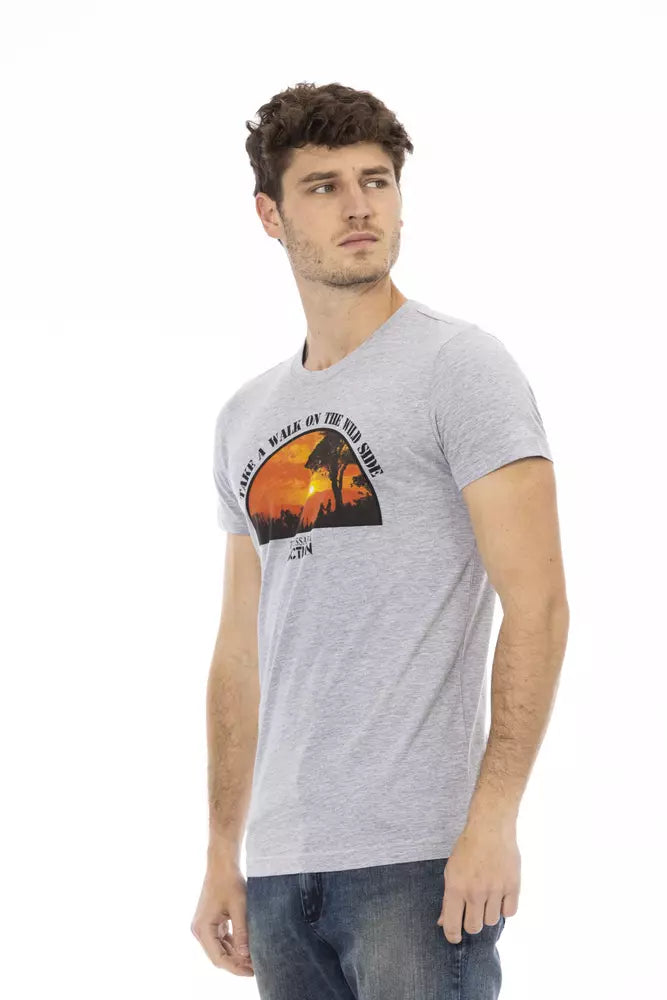 T-shirt Trussardi Action en coton gris pour homme