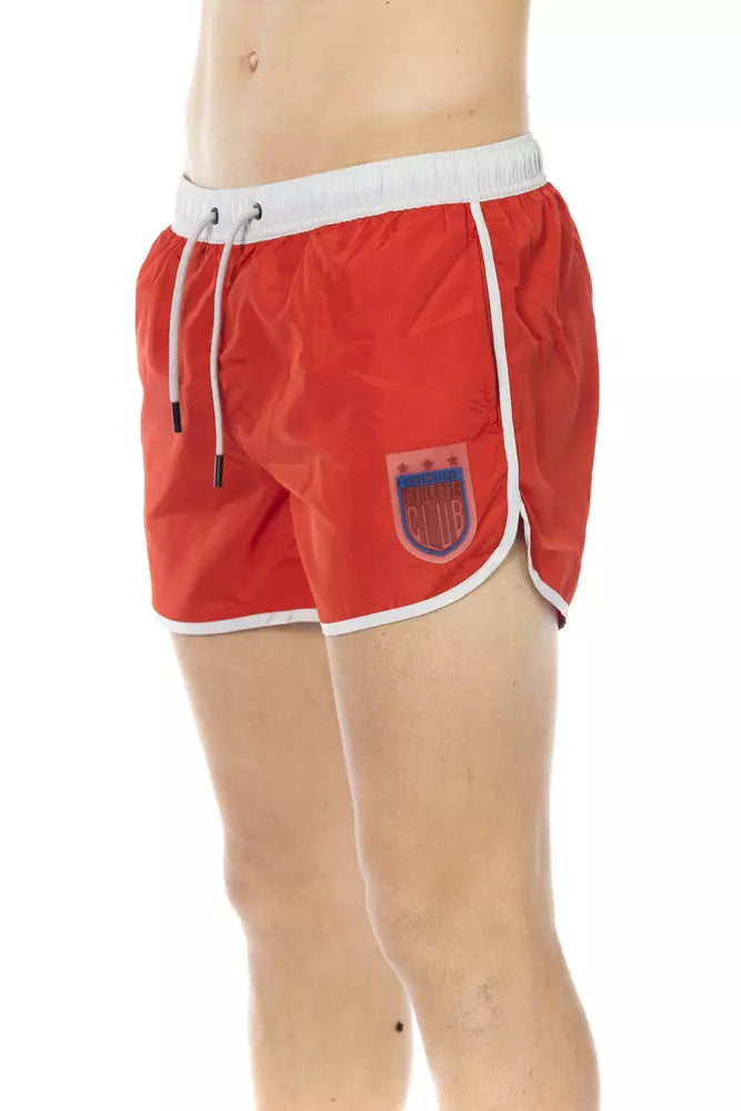 Short de bain Bikkembergs en polyester rouge pour homme