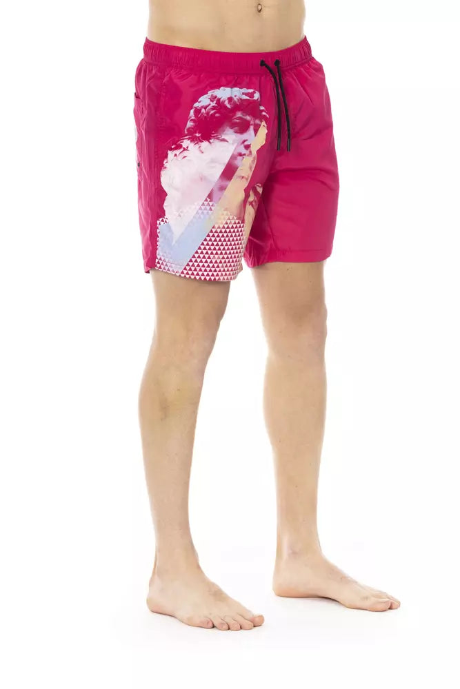 Short de bain Bikkembergs Fuchsia en polyester pour homme