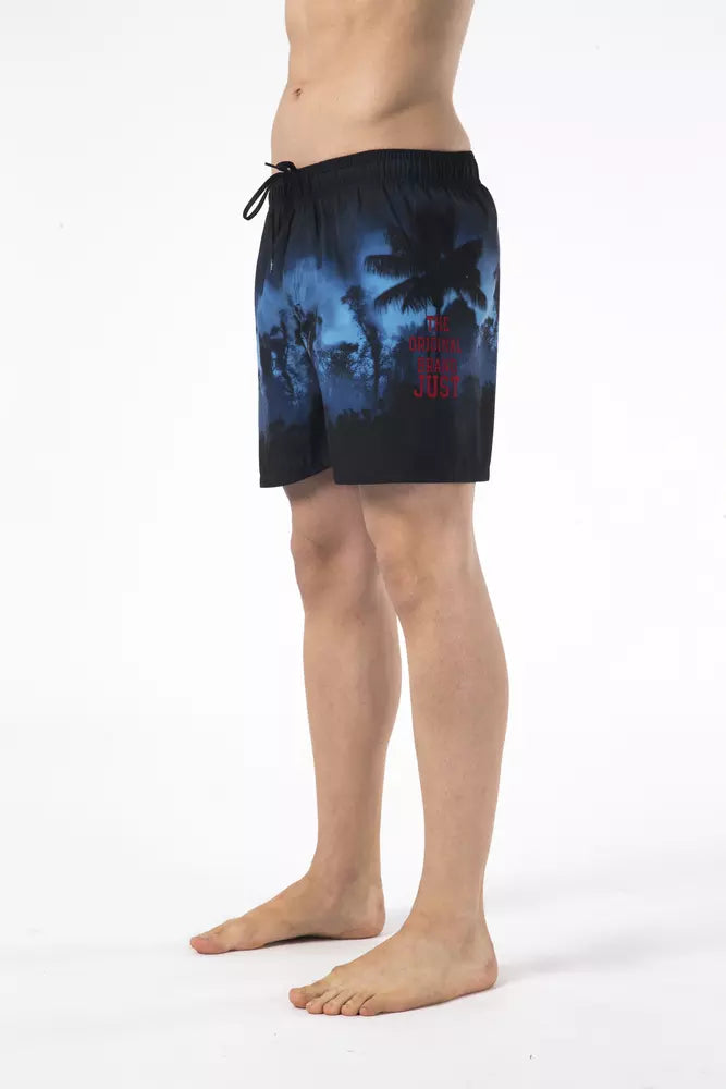 Short de bain noir en polyester Just Cavalli pour homme