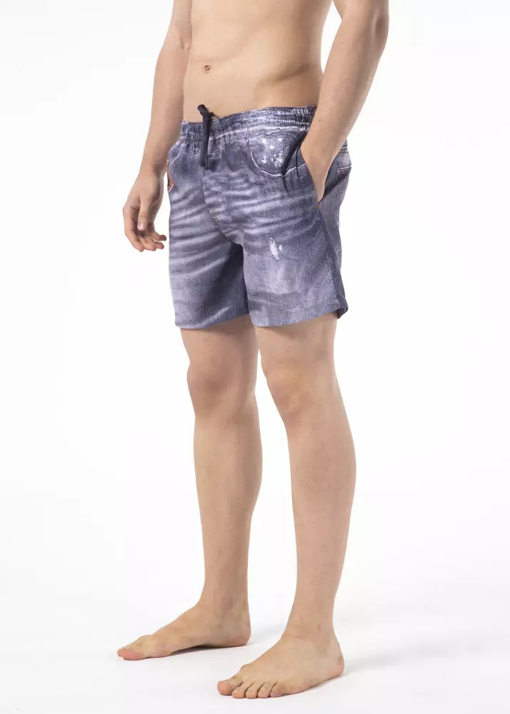 Short de bain Just Cavalli bleu en polyester pour homme