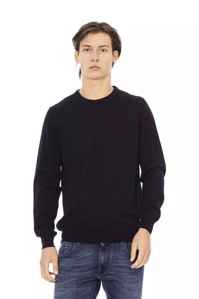Baldinini Trend Blue Fabric Men Sweater by Baldinini Trend