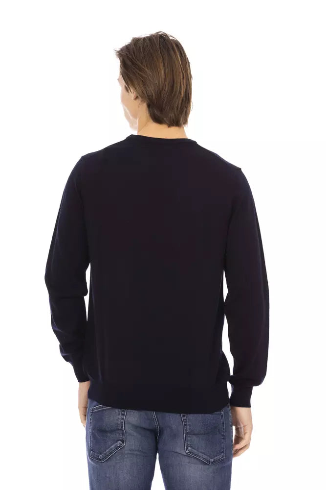 Baldinini Trend Blue Fabric Men Sweater by Baldinini Trend