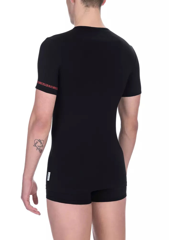 Lot de deux t-shirts Bikkembergs en coton noir pour homme