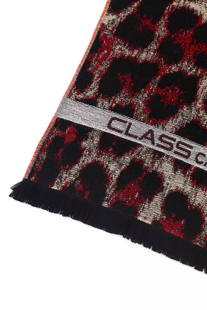 Écharpe Cavalli Class en laine bordeaux pour homme