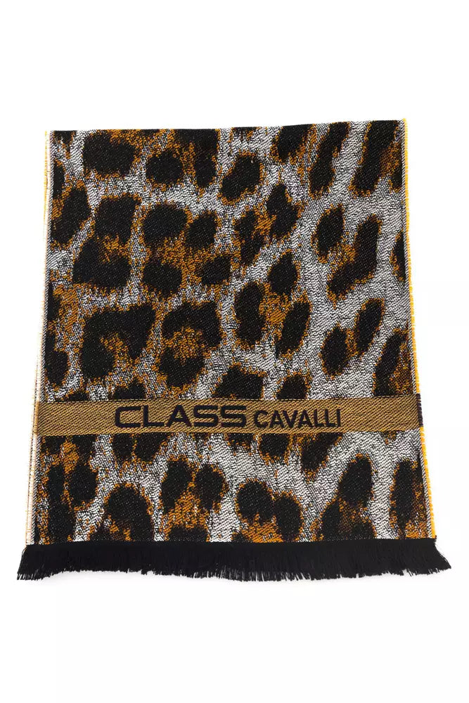 Écharpe Cavalli Class en laine marron pour homme