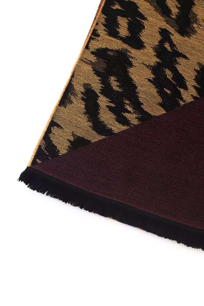 Écharpe Cavalli Class en laine marron pour homme
