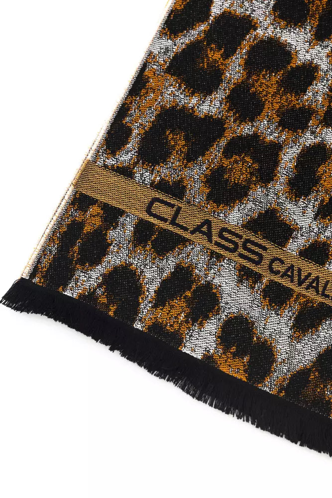 Écharpe Cavalli Class en laine marron pour homme
