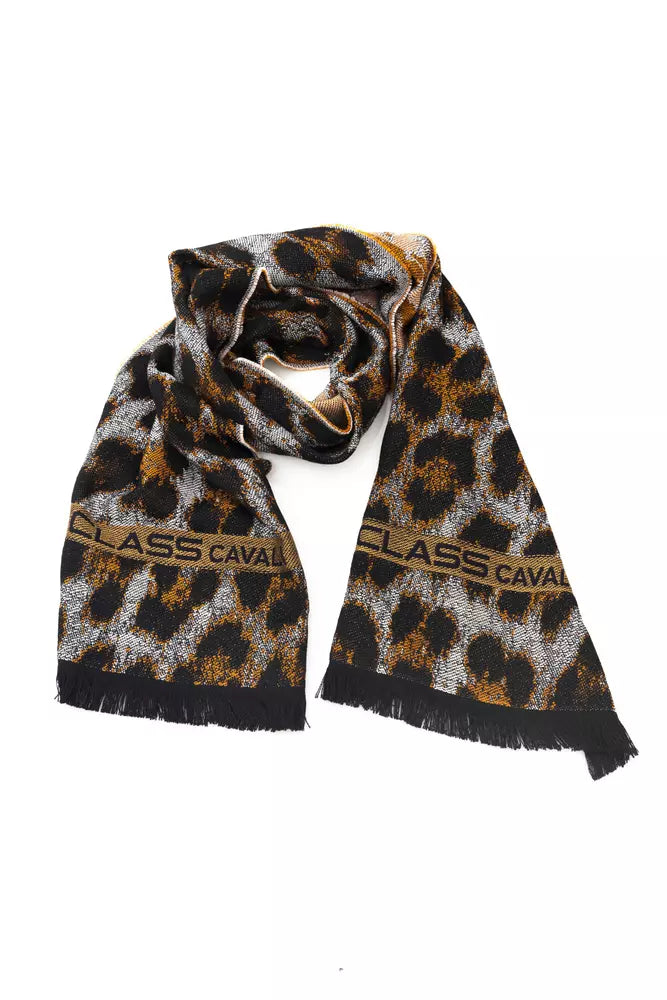 Écharpe Cavalli Class en laine marron pour homme