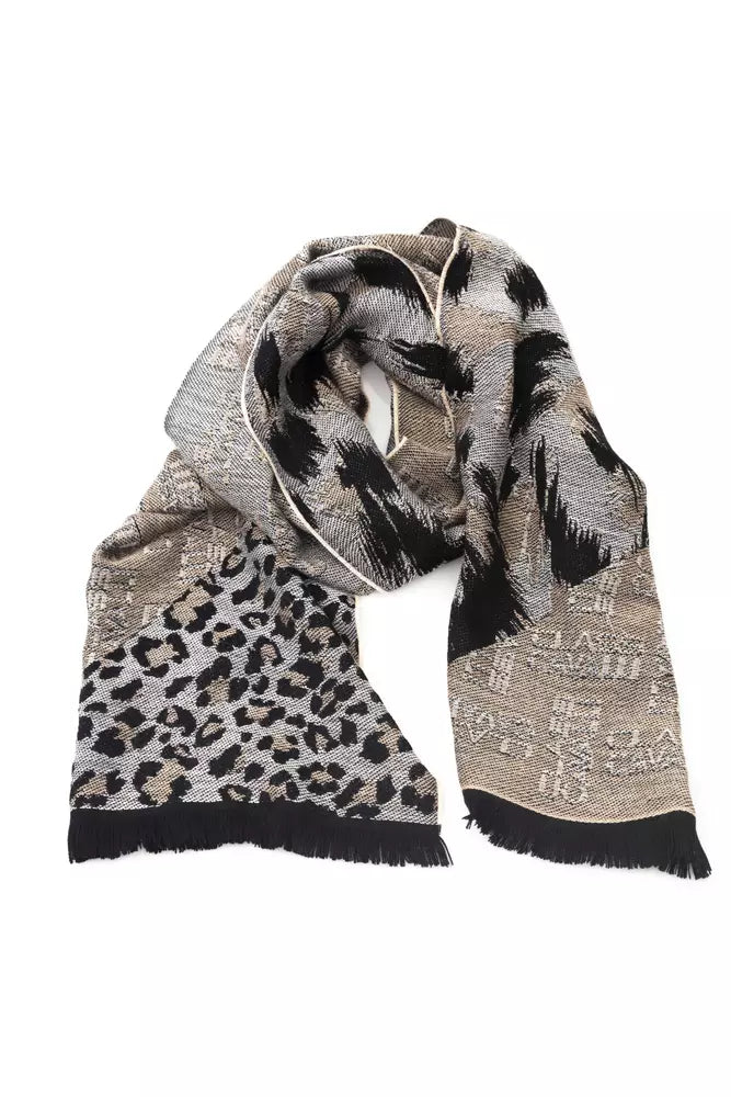 Écharpe homme en laine beige Cavalli Class