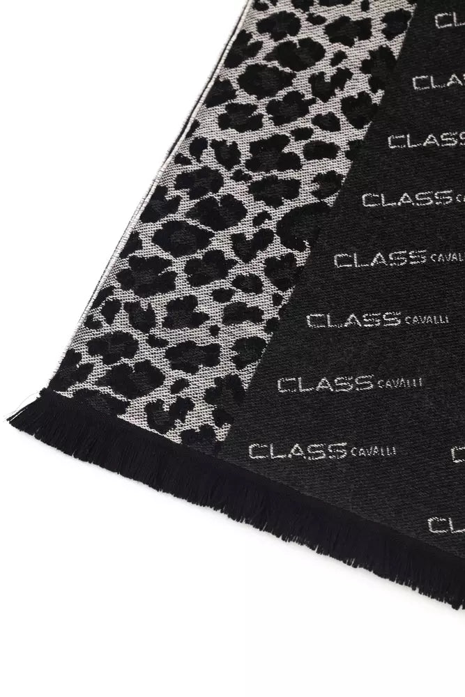Écharpe Cavalli Class en laine noire pour homme