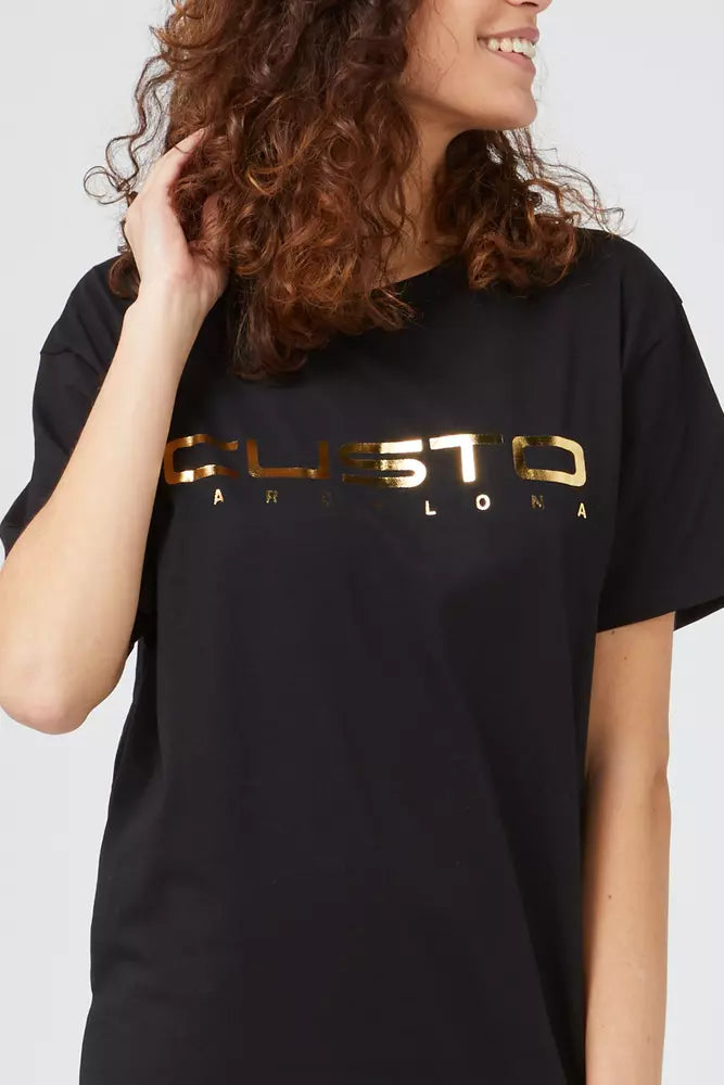 T-shirt femme en coton noir Custo Barcelona
