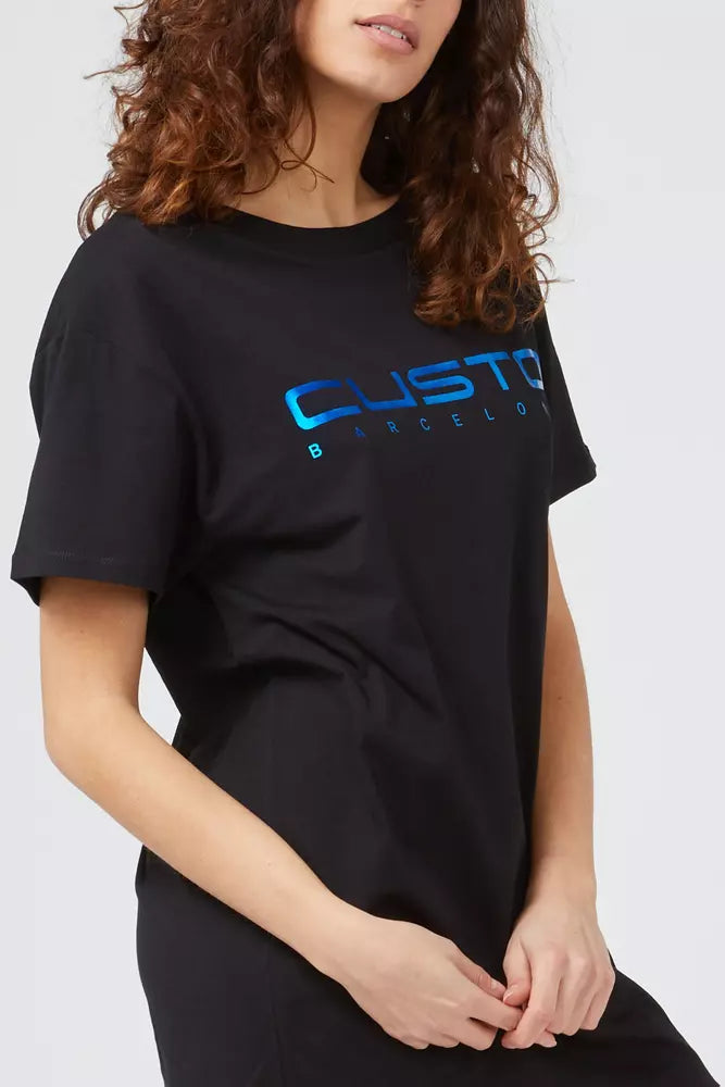 T-shirt femme en coton bleu Custo Barcelona