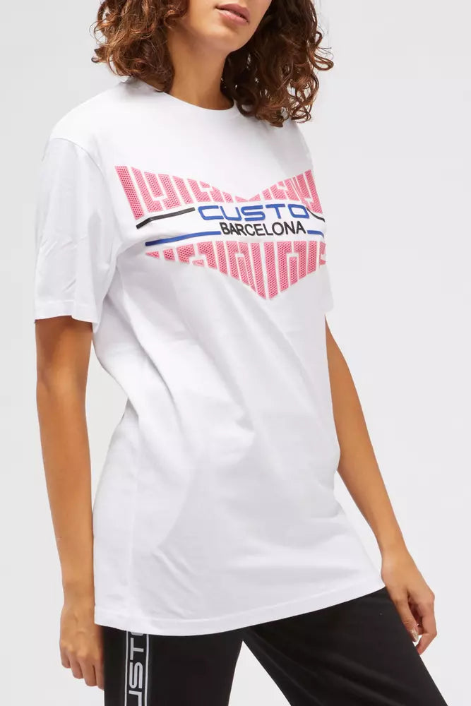 T-shirt femme en coton blanc Custo Barcelona