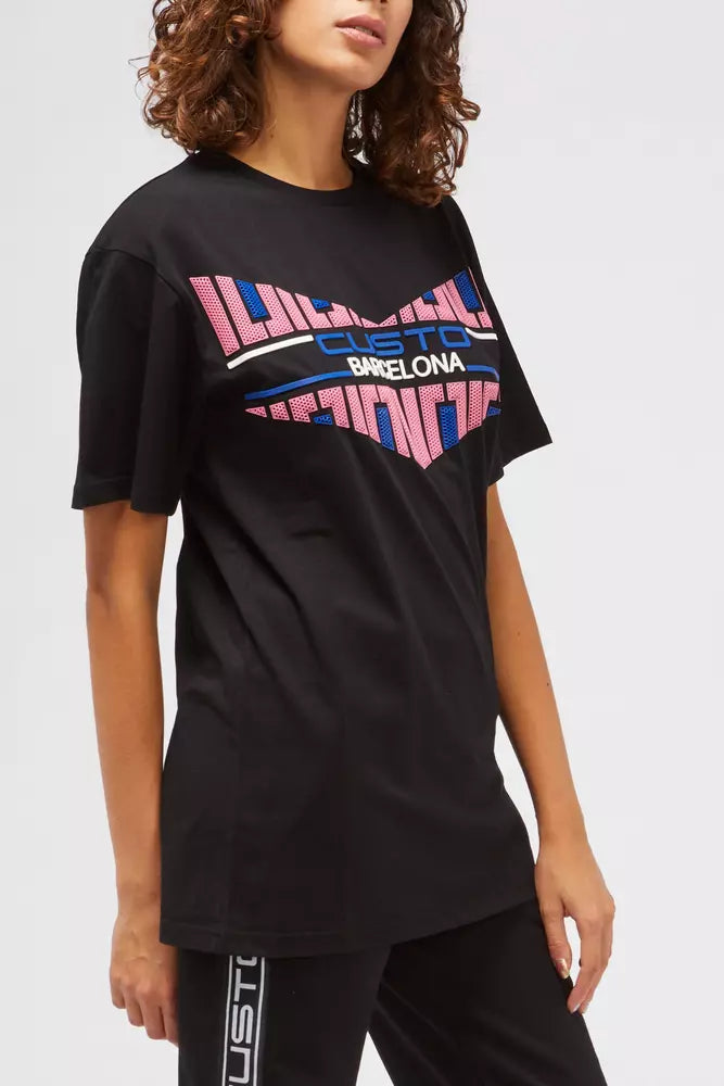 T-shirt femme en coton noir Custo Barcelona