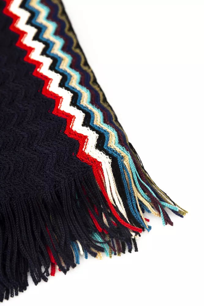 Écharpe homme en laine noire Missoni