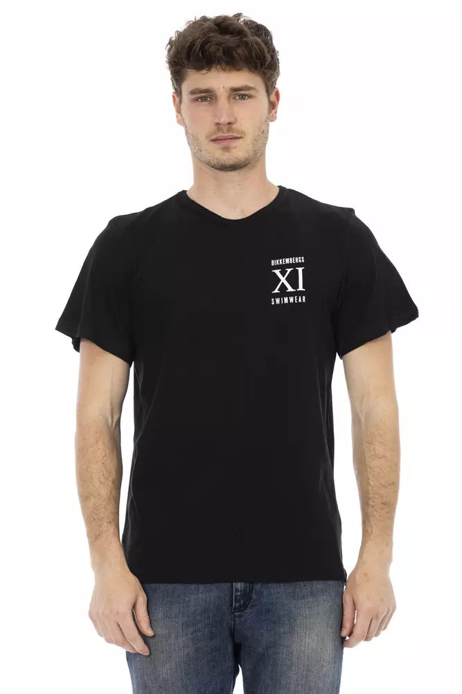 T-shirt homme en coton noir Bikkembergs