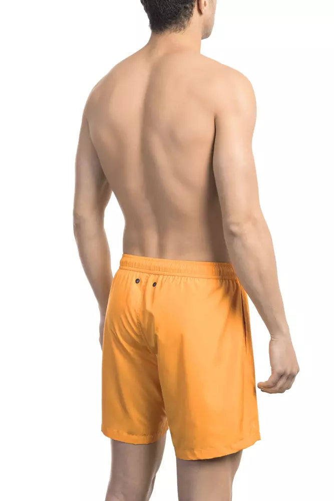 Short de bain homme en polyester orange Bikkembergs