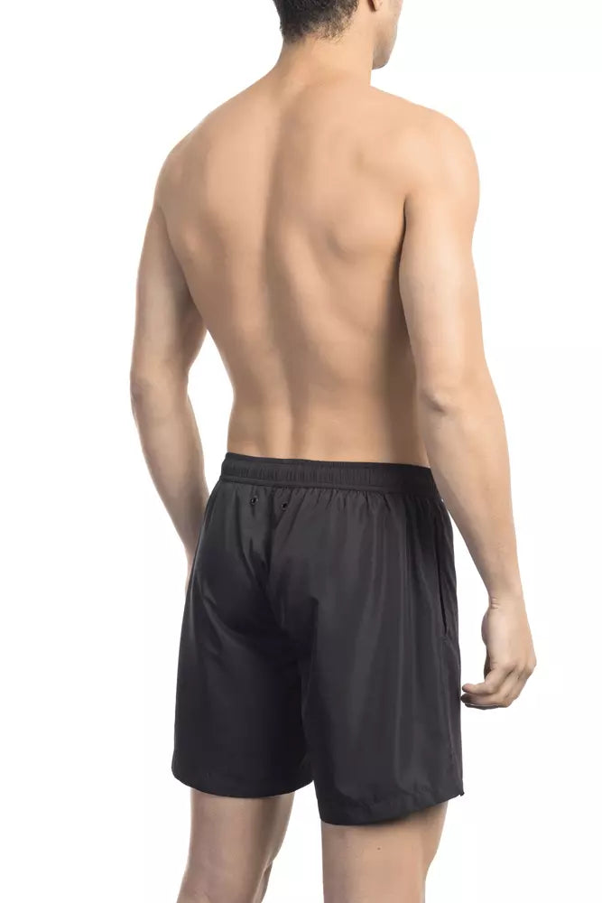 Short de bain Bikkembergs noir en polyester pour homme