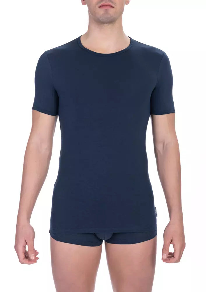 T-shirt homme en coton bleu Bikkembergs