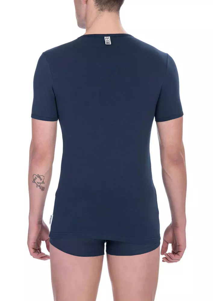T-shirt homme en coton bleu Bikkembergs