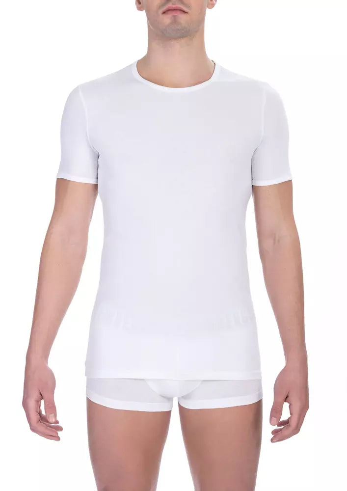 Lot de deux t-shirts blancs en coton pour homme Bikkembergs