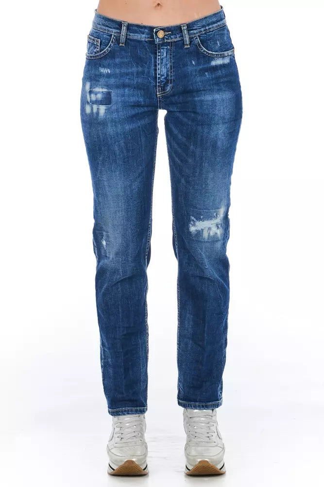Frankie Morello Blue Cotton Women Jeans by Frankie Morello