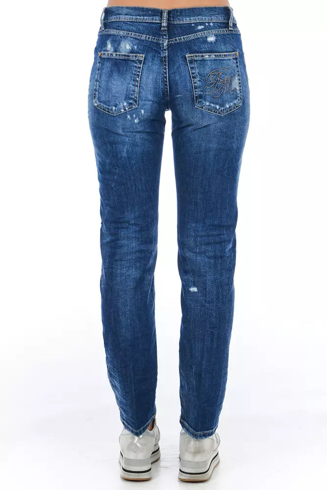 Frankie Morello Blue Cotton Women Jeans by Frankie Morello