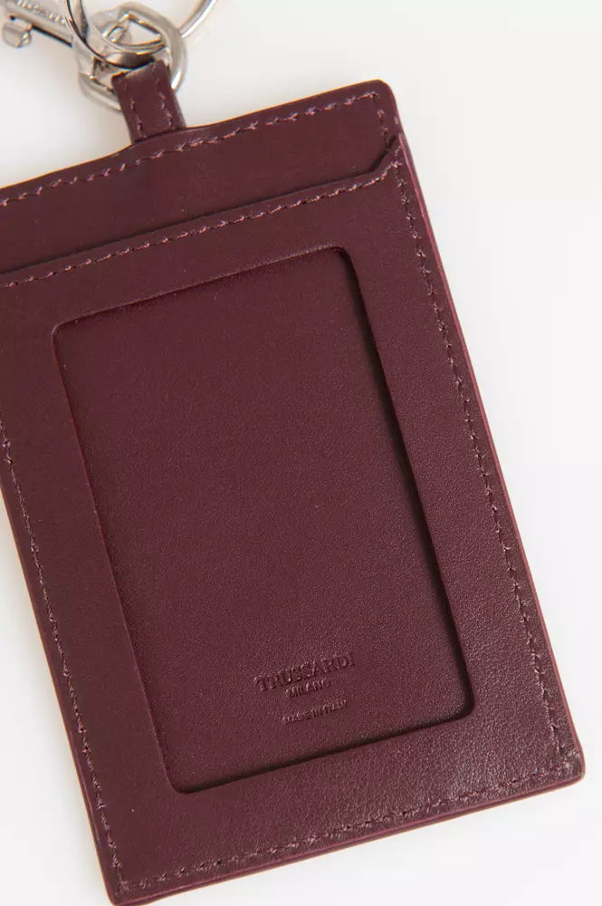 Porte-clés homme en cuir marron Trussardi