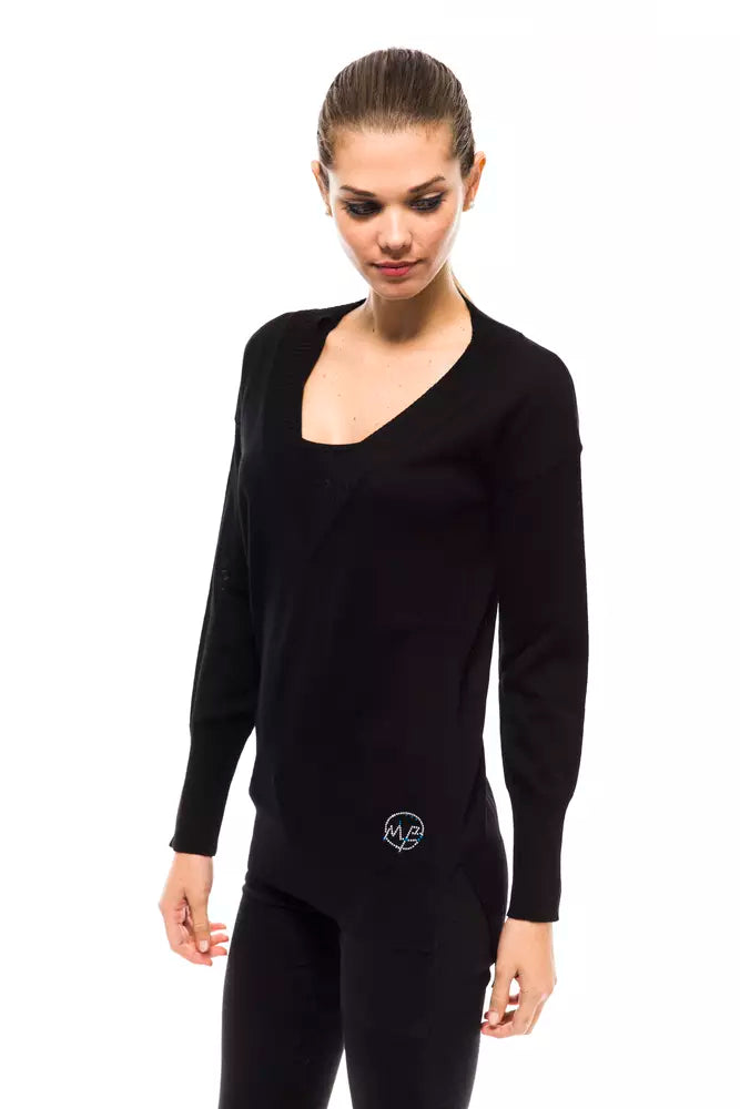 Pull femme en laine noire Montana Blu