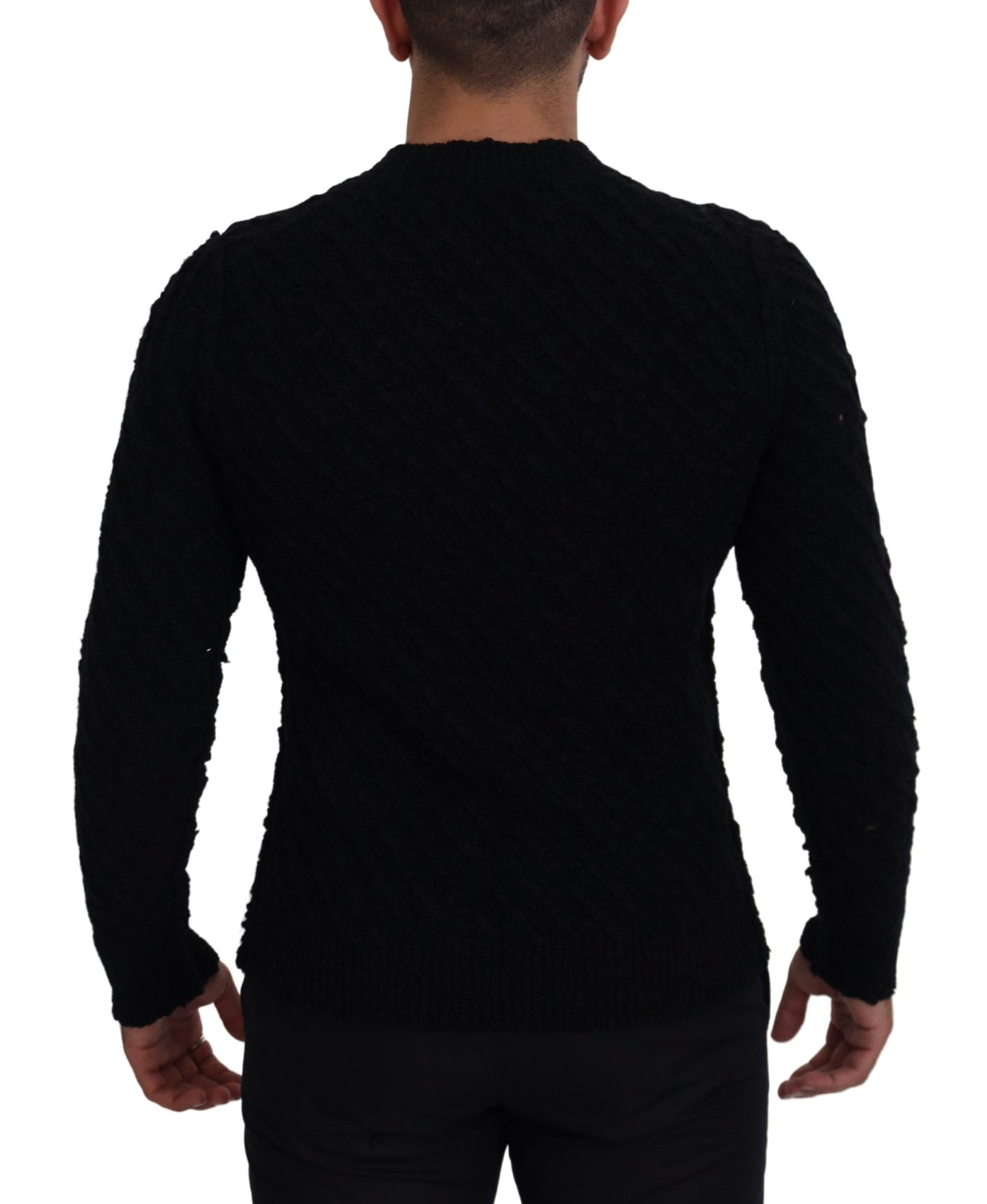 Dolce & Gabbana Black Wool V-neck Knitted Pullover Sweater by Dolce & Gabbana