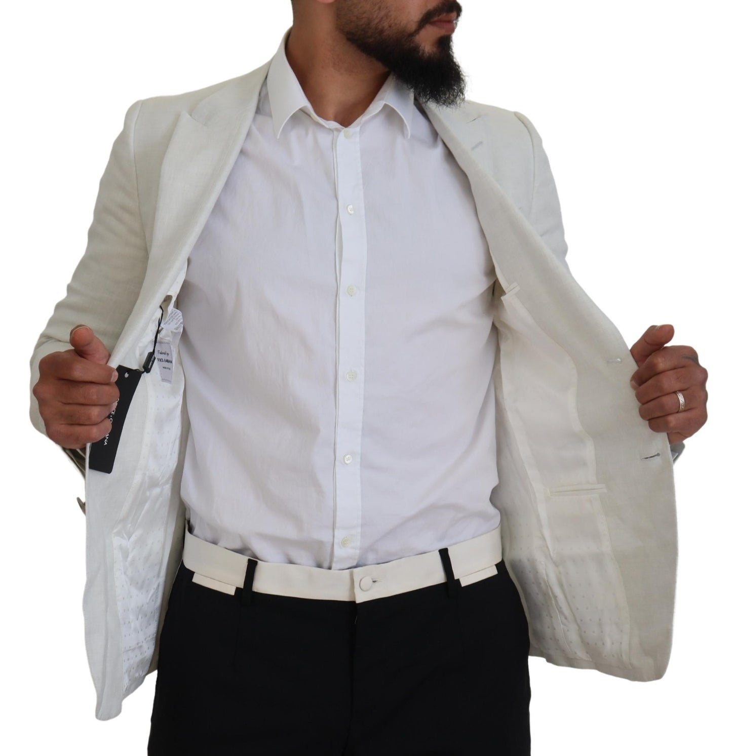 Blazer simple boutonnage blanc élégant Dolce & Gabbana Sicilia