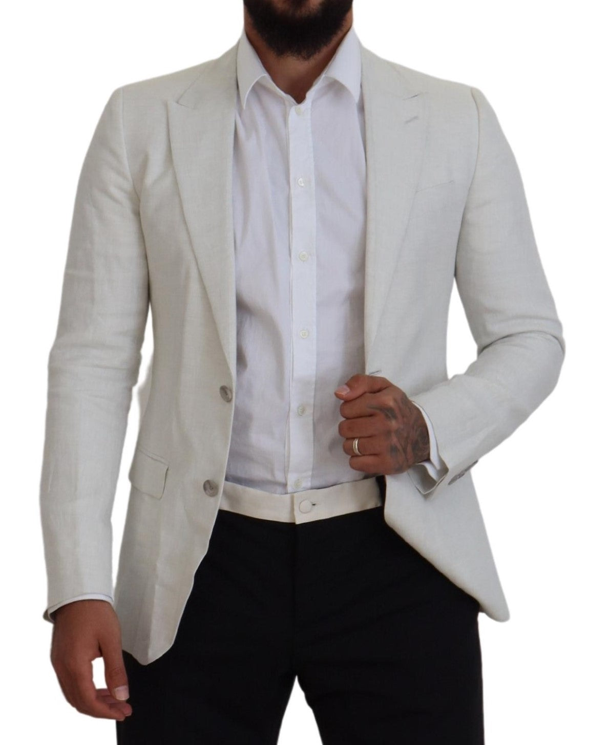 Blazer simple boutonnage blanc élégant Dolce & Gabbana Sicilia