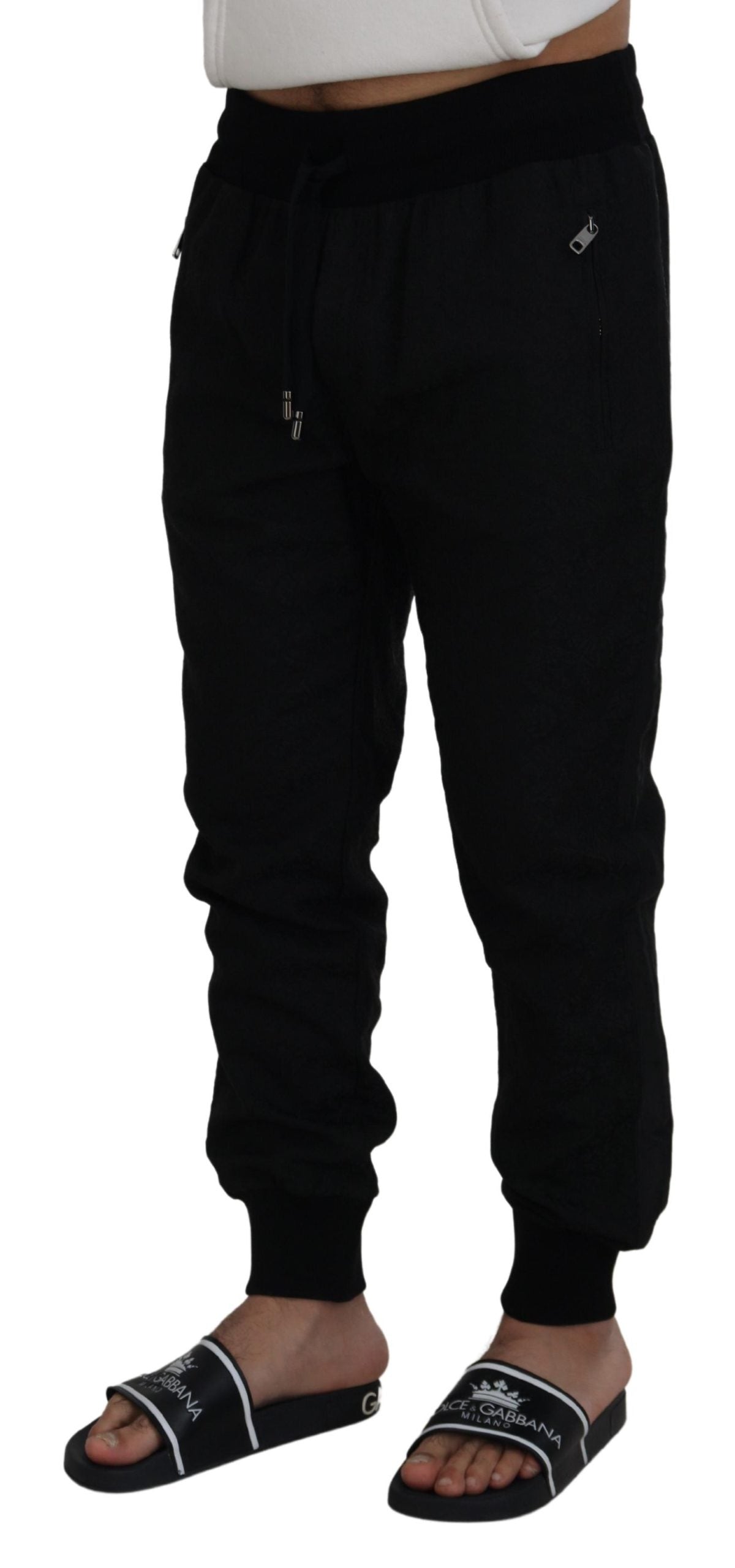 Pantalon de jogging noir élégant Dolce & Gabbana pour l'homme moderne