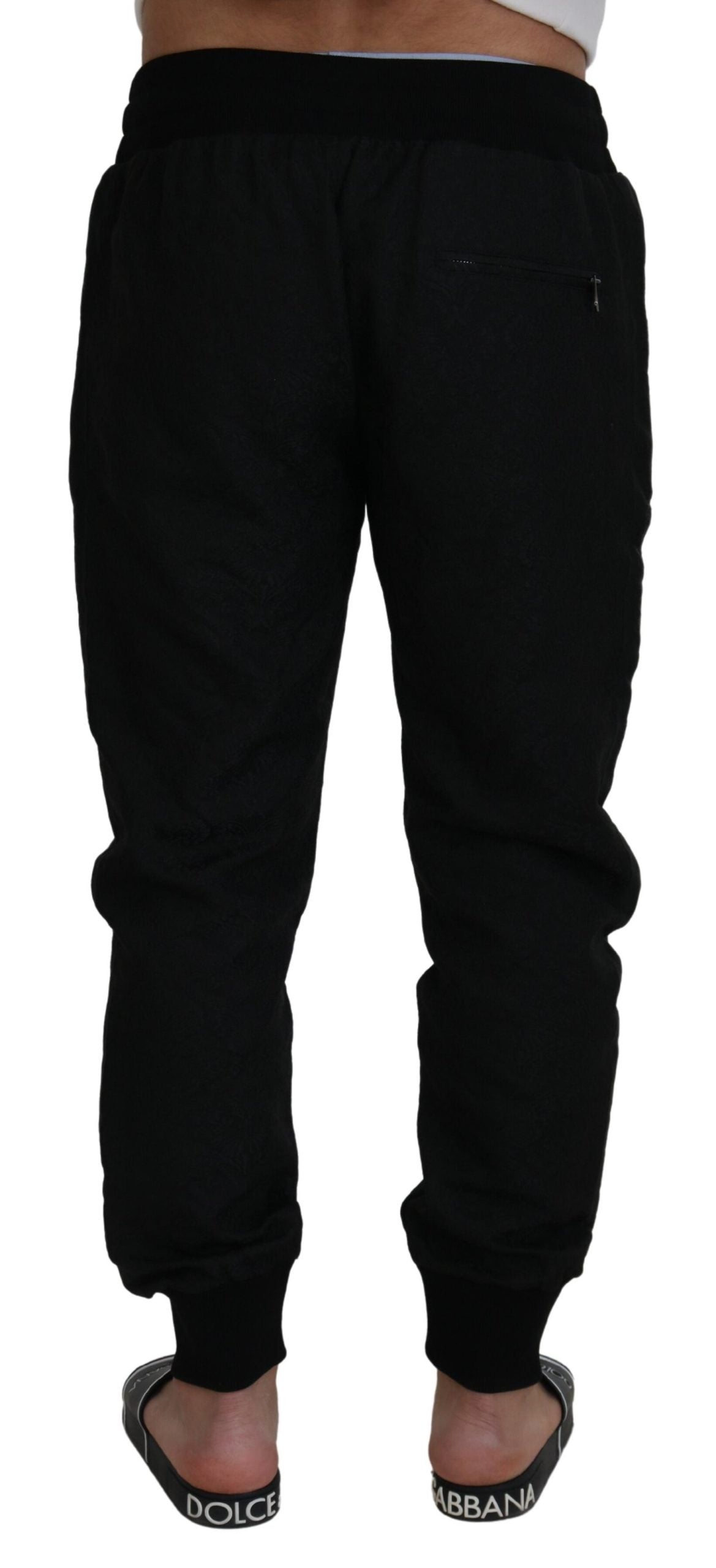 Pantalon de jogging noir élégant Dolce & Gabbana pour l'homme moderne
