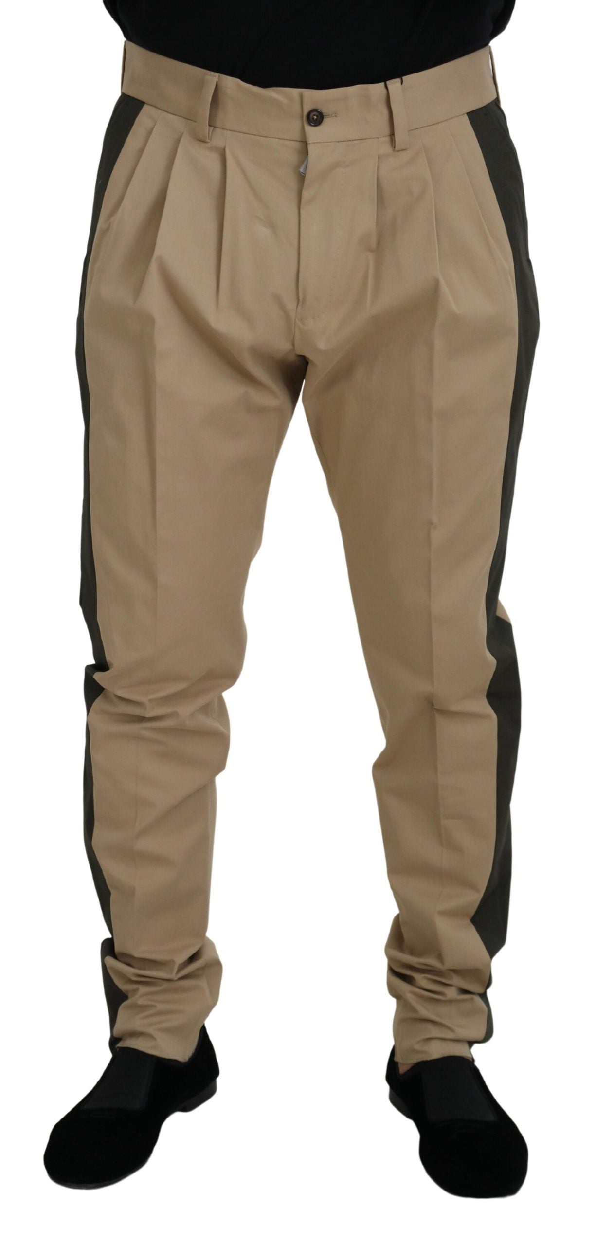 Pantalon élégant en coton stretch bicolore Dolce & Gabbana