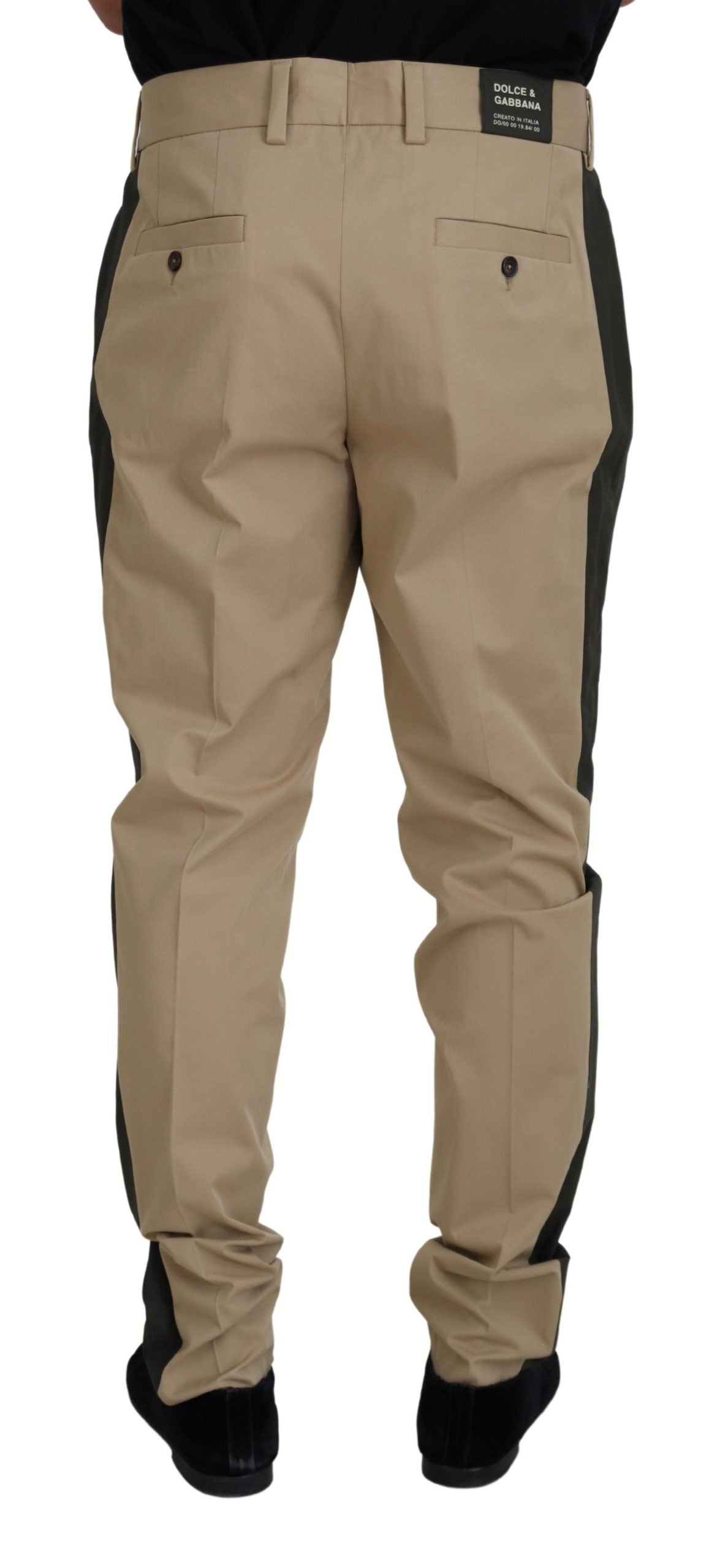 Pantalon élégant en coton stretch bicolore Dolce & Gabbana
