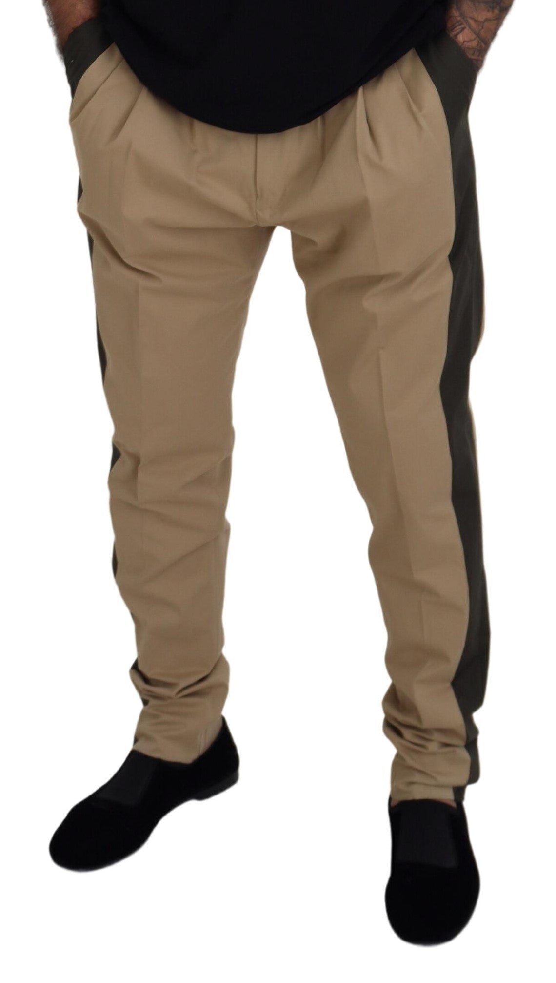 Pantalon élégant en coton stretch bicolore Dolce & Gabbana