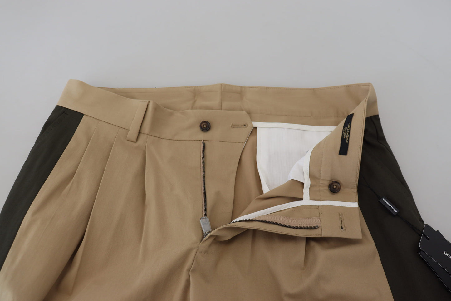 Pantalon élégant en coton stretch bicolore Dolce & Gabbana