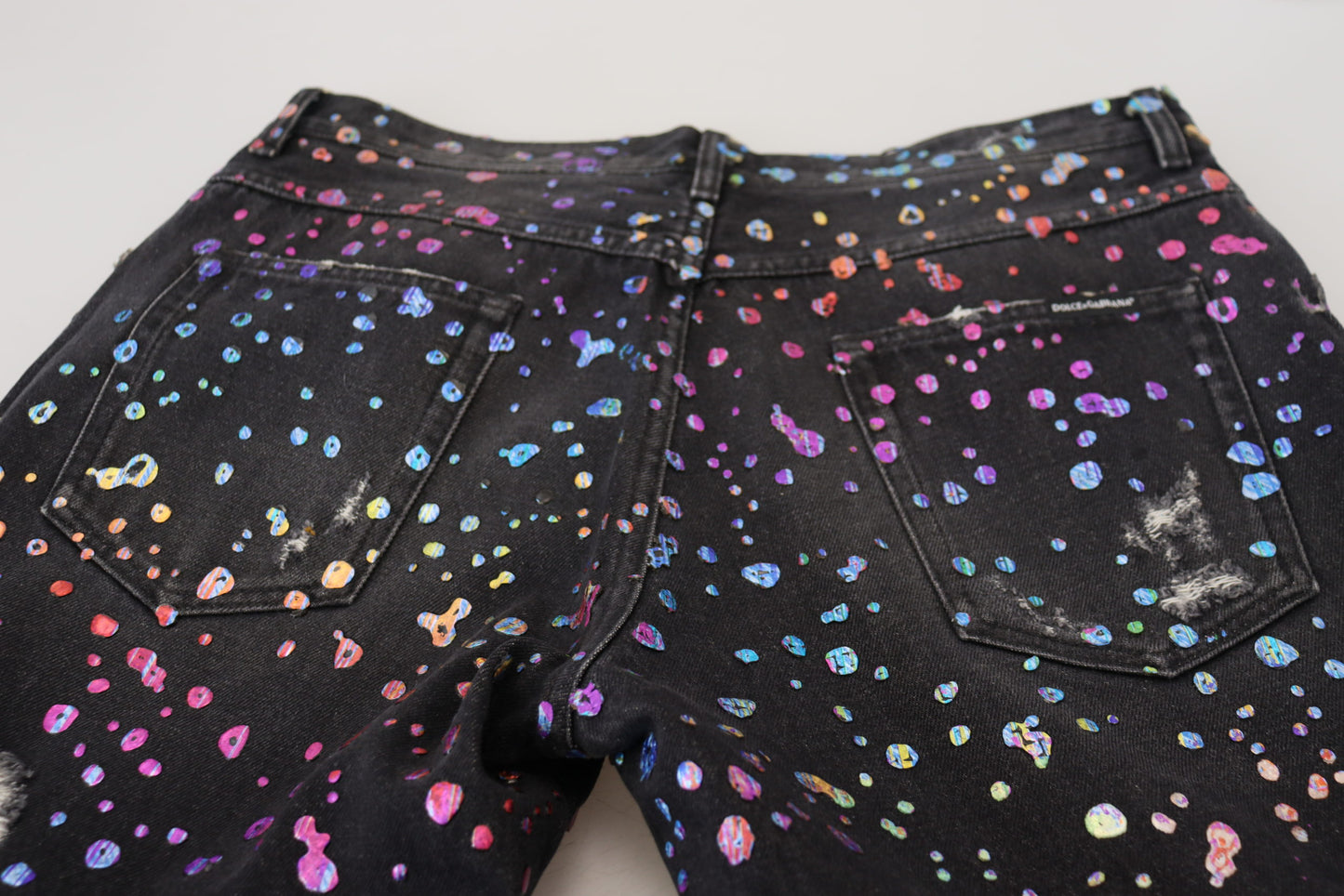 Pantalon en denim imprimé multicolore élégant Dolce & Gabbana