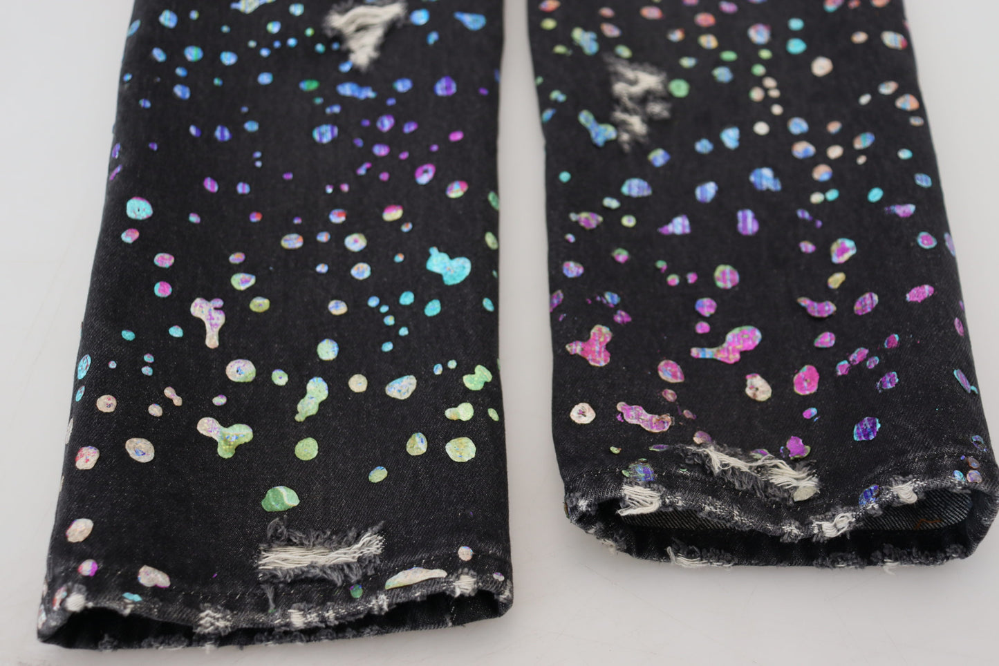 Pantalon en denim imprimé multicolore élégant Dolce & Gabbana