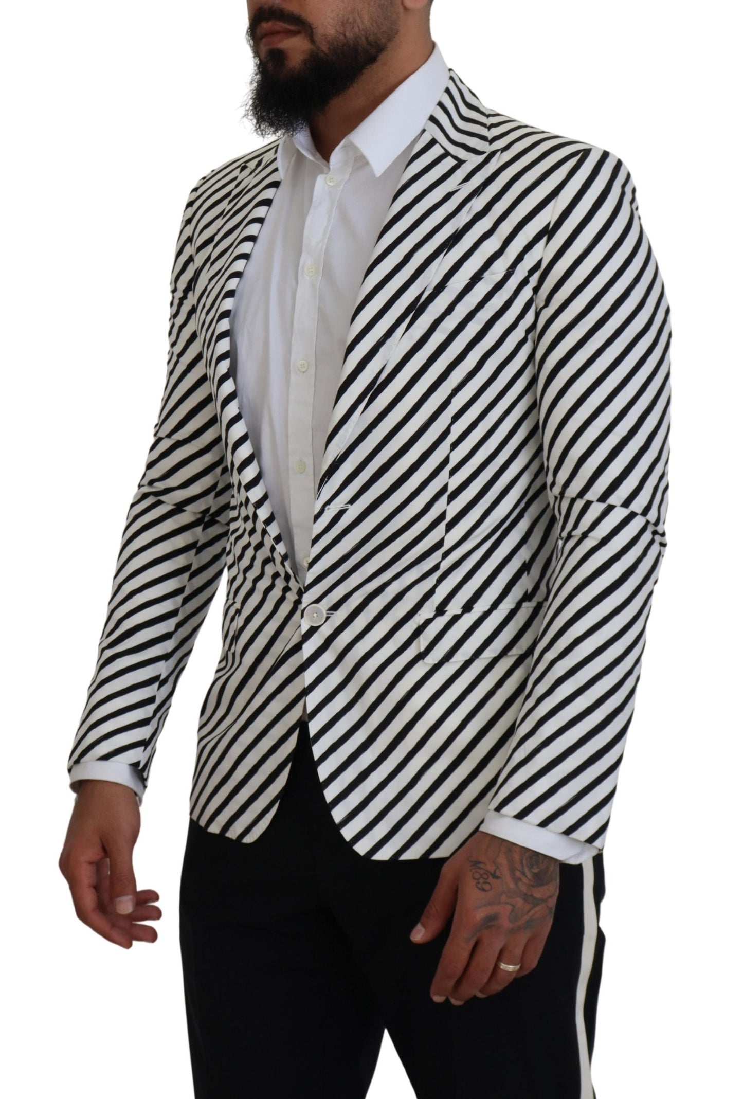 Blazer simple boutonnage élégant à rayures blanches Dolce & Gabbana